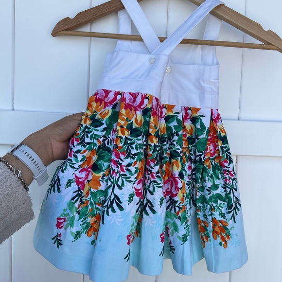 Janie and Jack White Dress with Colorful Floral Accents - Picture 2 of 4